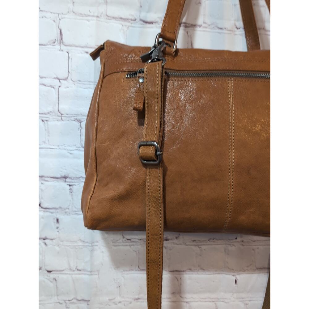 SPIKES & SPARROW Leather Brown Computer Laptop 14" Front Back Top Zip Padded - Picture 9 of 16